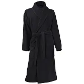 Linnick Wafel Badjas Velour Katoen - black - L