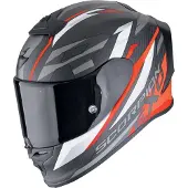Scorpion EXO-R1 Evo Carbon Air Runner, integraalhelm ,Mat Zwart/Wit/Grijs/Rood ,S