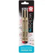 Sakura Blisterkaart Pigma Micron Pn Zwart, Rood, 2 Stuks