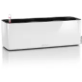 Lechuza CUBE Glossy Triple - Plantenbakken - met uitneembare binnenbak - met bewateringssysteem - ALL-IN-ONE set - wit hoogglans