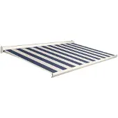 Domasol Knikarmscherm F10 Motor Schakelaar Ral9001 Nmet Blauw Creme Doek D519 400x250cm