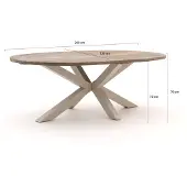 Rough furniture + 15% kassakorting | ROUGH-Y Ellips dining tuintafel 240x120cm