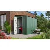 Globel Industries Metalen Tuinhuis Lean To - Jade - 155x242cm - Enkele Deur - Met Lessenaarsdak