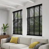 Decosol 947 Jaloezie Horizontaal Hout Zwart Mat 220x220cm