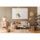 Grossfillex Grosfillex Wandpaneel Linio - Element 3d Effect - Pvc - Bamboo - 37,5x260cm