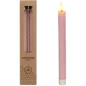 Packlinq LED honeycomb kaars Ø2.2 h.25cm roze (set 2 st)