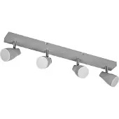 Ledvance Pear LED opbouwspot GU10 4-lamps grijs, alu / grijs / zink, Woon-/ Eetkamer, Kunststof, Modern, LED plafondlamp