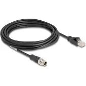 DeLOCK M12 Cable X-coded 8 pin male to RJ45 male PVC 5 m