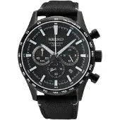 Seiko Chronograph - heren horloge - Zwart met band