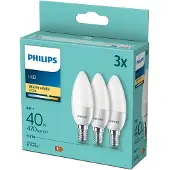 Philips Voordelpak 3 stuks Kaarslamp E14 5W - 2700K 470lm 230V - Mat - B35 - Vervangt 40W - Warm Wit Licht