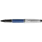 Waterman Expert Deluxe rollerballpen | metaal-blauwe lak met palladium-gecoat detail | fijne punt met zwarte inkt | Geschenkverpakking