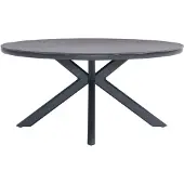 AVH-Collectie Cubanita dining tuintafel 158xH74 cm rond aluminium keramiek antraciet