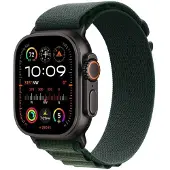 Apple Watch Ultra 2 (2024) | GPS + Cellular | zwart | Alpine Loop donkergroen Medium