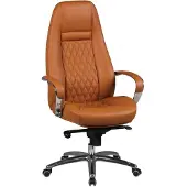 Amstyle kantoelstoel AUSTIN, echt leer, caramelkleurig. Bureau stoel, 120 kg draagvermogen. Chefstoel met hoge rugleuning en hoofdsteun, maat X-XL. Artikelnummer: SPM1.299