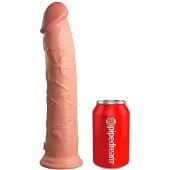 King Cock Dildo Love Toy 11 Inch 2Density Silicone Cock - Beige