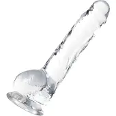 Naturally Yours - Transparante dildo met balzak - 20,3 cm