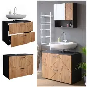 Vicco Irma Wastafelonderkast – 80 x 58.6 cm Eik goud/antraciet