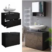 Vicco Wastafelonderkast Irma Antraciet Hoogglans 80 x 58.6 cm, Model 37573