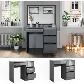 Vicco Sherry Kaptafel – 90 cm met 4 laden Hoogglans grijs