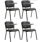 CLP Ken Set van 4 stoelen - met klaptafel - Kunstleer zwart