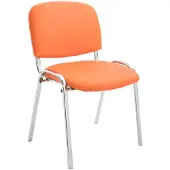 CLP Ken Eetkamerstoel Chroomoptiek - Kunstleer oranje