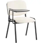 CLP stoel met inklapbaar tafelblad, kunstleer, beklede zitting, crème kleur