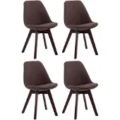 CLP Borneo V2 Set van 4 eetkamerstoelen - Stof bruin walnoot