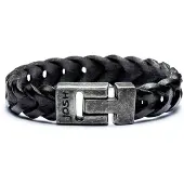 Josh Heren Leren Armband Zwart | 24728-BRA