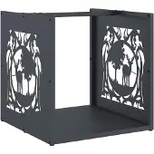 vidaXL Brandhoutrek 40x40x40 cm koudgewalst staal antracietkleurig