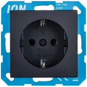 ION Industries Stopcontact | | J1/V1 (Inbouw, Randaarde, Mat zwart)