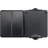 ION Industries Schakelaar/wandcontactdoos | Opbouw Combinatie Wandcontactdoos en Serieschakelaar IP55 Zwart