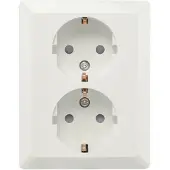 ION Industries Stopcontact | (Half opbouw, Dubbel, Randaarde, Wit)