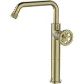 EsseBagno Wastafelmengkraan Indus - Hoge Uitloop - Draaibaar - Goud Geborsteld - 7,0cm