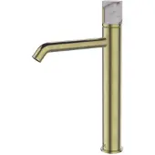 EsseBagno Wastafelmengkraan Manopola - Hoge Uitloop - Keramisch - Goud Geborsteld - 7,0cm
