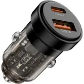 Tech-Protect CC03 autolader met 2 aansluitingen, 30W PD / 3.0 QC, zwart
