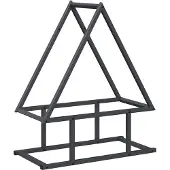vidaXL Brandhoutrek 50x25x60 cm koudgewalst staal antracietkleurig