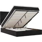 vidaXL Ottoman bed met matrassen en LED's 140x200cm fluweel zwart