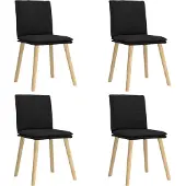 vidaXL Eetkamerstoelen 4 st stof zwart