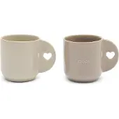 Rivièra Maison Mokken set hartje Grijs - Taste & Enjoy Koffiekopjes - Steengoed - 330ml