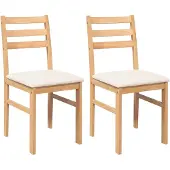 vidaXL Eetkamerstoelen met kussens 2 st massief hout rubber
