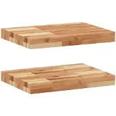 vidaXL Wandschappen 2 st zwevend olieafwerking 40x30x4 cm acaciahout