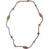 Behave – Ketting – Houten kralen – Bruin;Grijs – 90 cm – Boho Chic