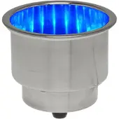 Jero Marine Bekerhouder Boot Inbouw met Blauwe LED Verlichting en Afvoer Rvs