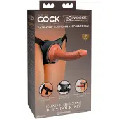 King Cock Elite Comfy - strap-on dildo met harnas - donker huidskleur