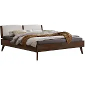 Hasena Lounge Fabro bedframe massief hout gestoffeerd hoofdbord