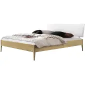 Hasena Lounge Sestola bedframe massief hout gestoffeerd hoofdbord