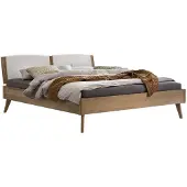 Hasena Lounge Fabro bedframe massief hout gestoffeerd hoofdbord