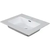 Aquazuro Enkele Wastafel Napoli - Keramiek - Rechthoekig - Glanzend - Wit - 50cm