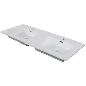 Aquazuro Dubbele Wastafel Napoli - Keramiek - Glanzend - Wit - 50cm
