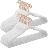 Songmics Fluwelen hanger met draaibare haak, Wit / 20